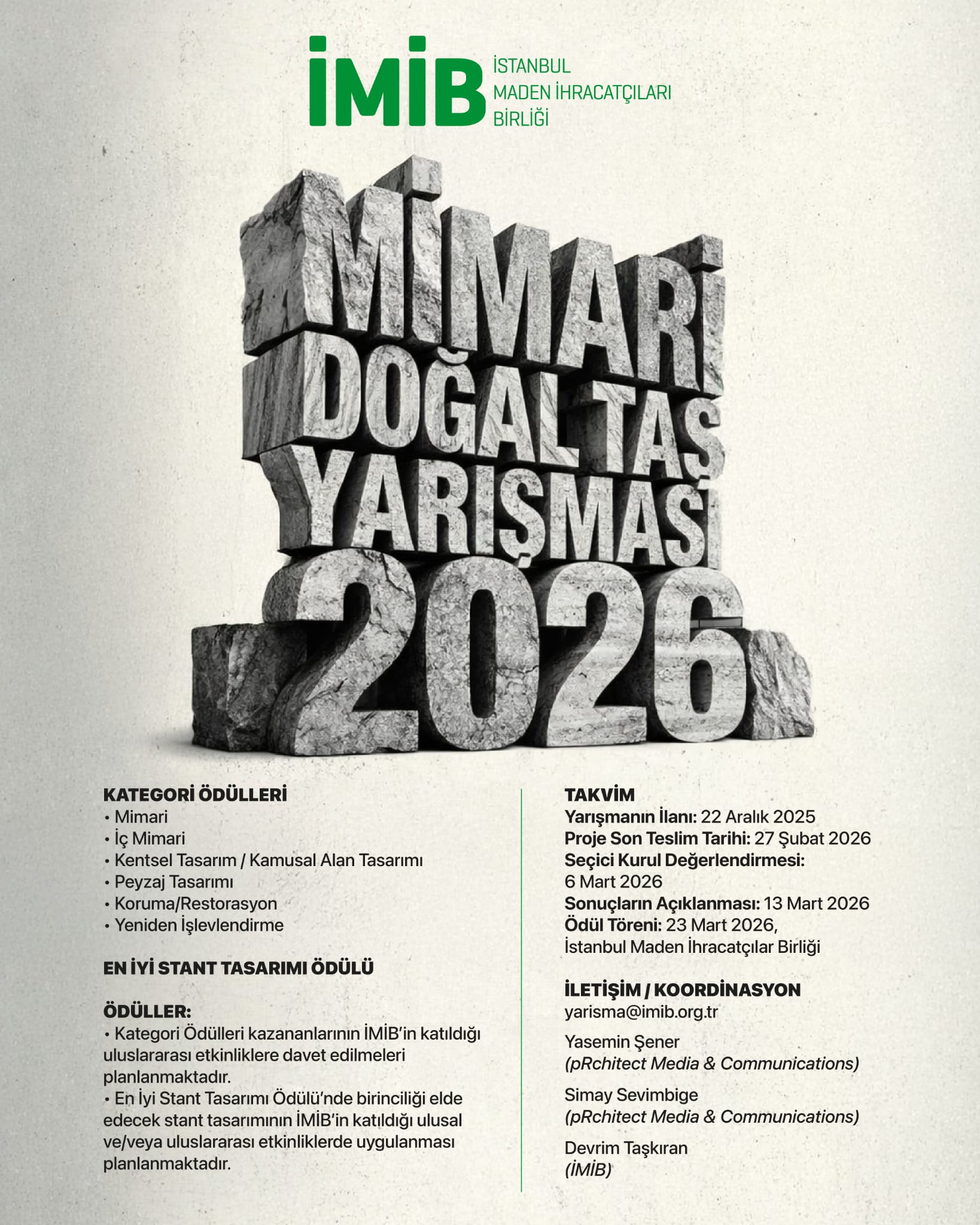 Mimari Doğal Taş Yarışması Detayları